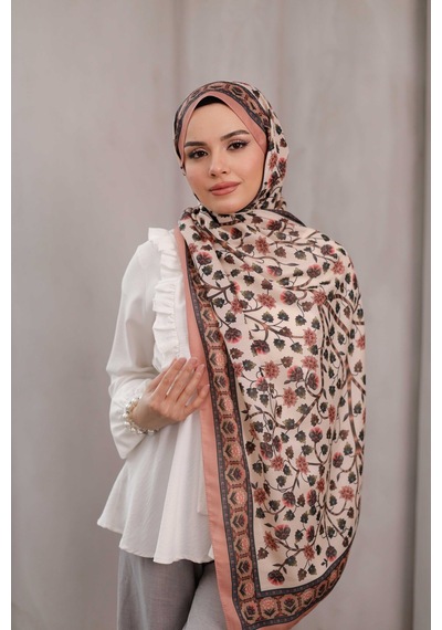 Mimiyum Alya Desen Soft Şal Somon
