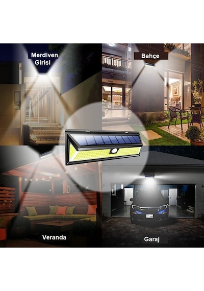 Triline Solar 180 Led Güneş Enerjili Kumandalı 3 Modlu Duvar Lamb