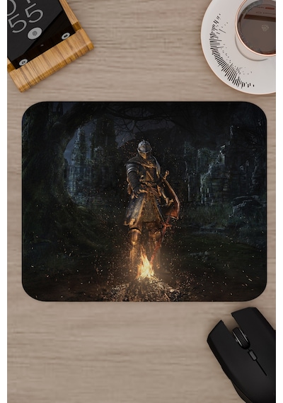 Dark Souls Kaymaz Dikişli Kauçuk Oyuncu Mousepad V1 - 22x18 Gaming Mouse Pad Fare Altlığı
