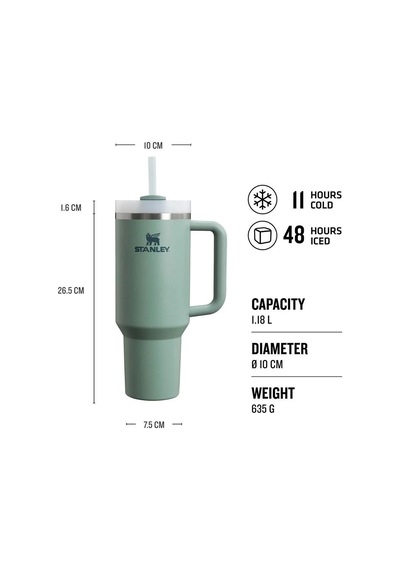 Stanley Quencher H2.o Flowstate Tumbler Pipetli Termos Bardak 1.18 Lt Shale