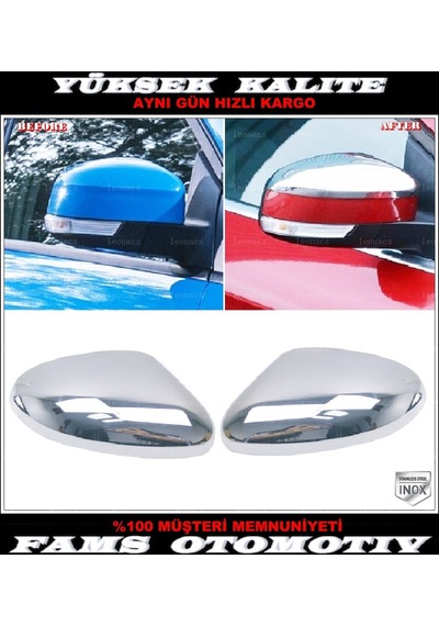 Ford Mondeo Paslanmaz Krom Ayna Kapağı 2 Prç. 2007-2014 Arası