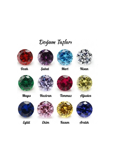 Doğum Taşı Charm 925 Ayar Gümüş Ayarlanabilir Kadın Yüzük Çok Renkli