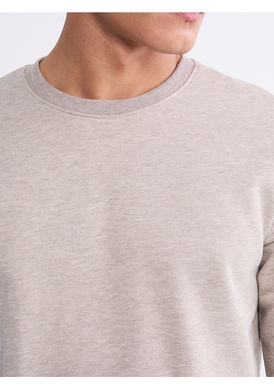 Lcwaıkıkı Basic Bej Bisiklet Yaka Erkek Kalın Sweatshirt