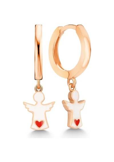 Vaoov 925 Ayar Gümüş Beyaz Mineli Melek Küpe Rose Gold