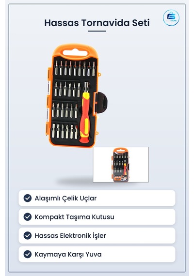 Tornavida Seti Saatçı Telefon Bits Alaşımlı Çelik Uçlu Hassas Ele