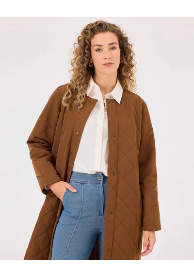 Scl Kadın Çıt Çıt Düğmeli Kapitone Anorak Kaban 10002421411003 Taba
