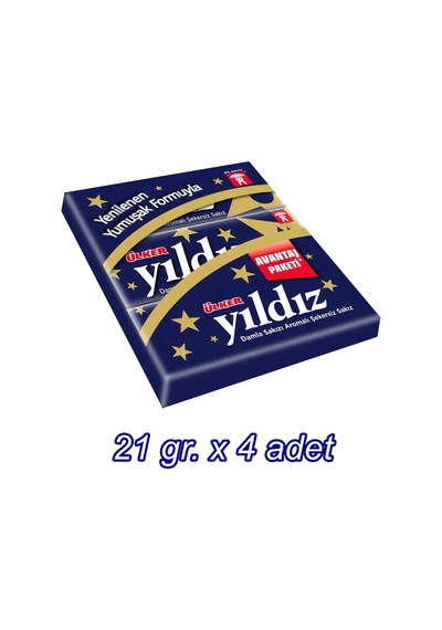 Yıldız Damla Sakızı Aromalı Şekersiz Stick Sakız 21 Gr. X 4 Adet