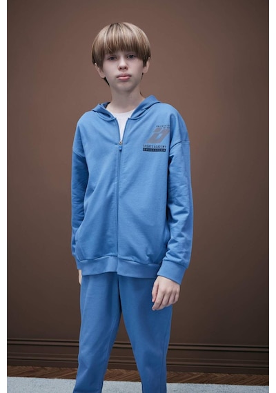 DeFacto Erkek Çocuk Baskılı Kapüşonlu Fermuarlı Sweatshirt D8536A825SPIN195 DeFacto Erkek Çocuk Baskılı Kapüşonlu Fermuarlı Sweatshirt D8536A825SPIN195