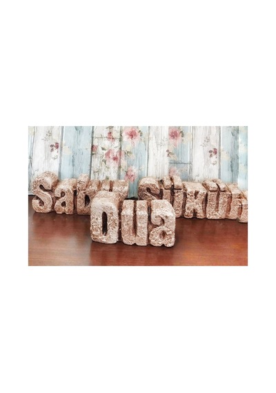El Yapımı Dekoratif ''sabır-dua-şükür'' Yazı Objeleri,dua/sabır/şükür Teması Ahşap Görünümlü.