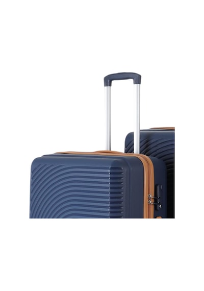Mçs Bavul Büyük Ve Kabin 2li Set Kırılmaz Silikon Valiz V374 Laci/hardal Lacivert