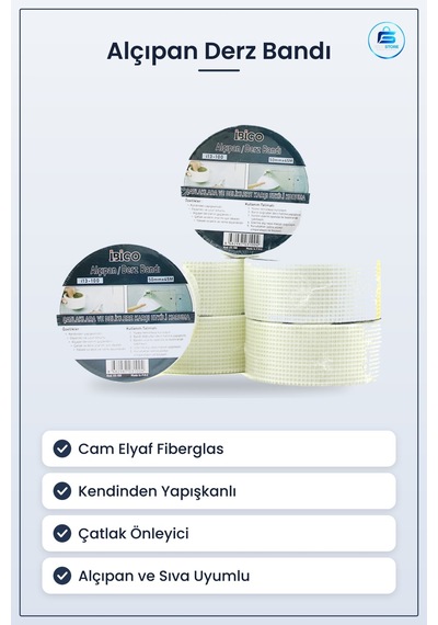 Derz Ürünü Alçıpan Sava Tamir Bandı Cam Elyaf Fiberglas Kendinden
