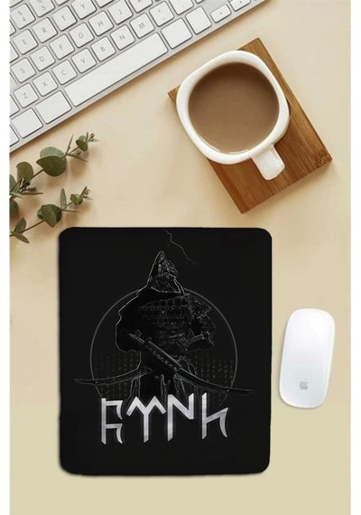 Sonictouch Bilek Destekli Savaşçı Türk Siyah Dikdörtgen Pürüzsüz Yüzey Dikişsiz Mouse Pad 18x22cm Mousepad