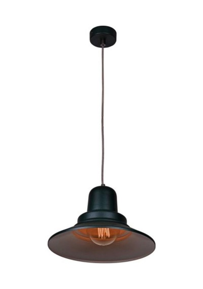 Rsylight Retro Rustik Dekoratif Siyah Içi Beyaz Metal Sarkıt Avize Çap:30cm