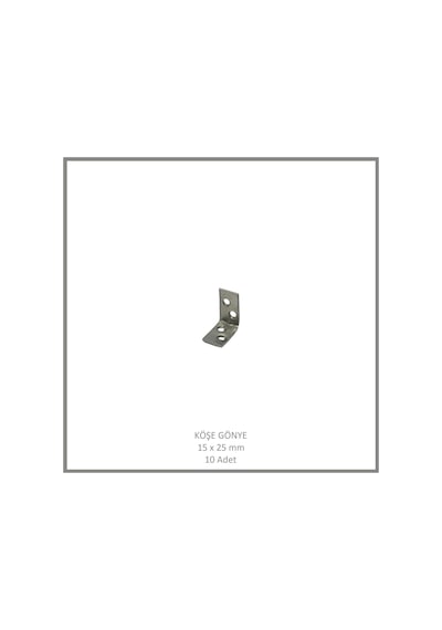 Köşe Gönye, Sac Gönye, 15 X 25 Mm 10 Adet Metalik