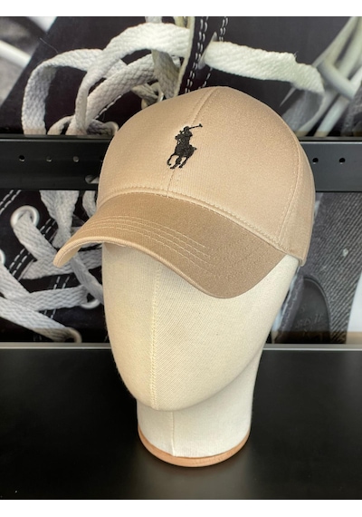 Hamze Polo Nakışlı Gabardin Kumaş Unisex Cap Şapka Bej