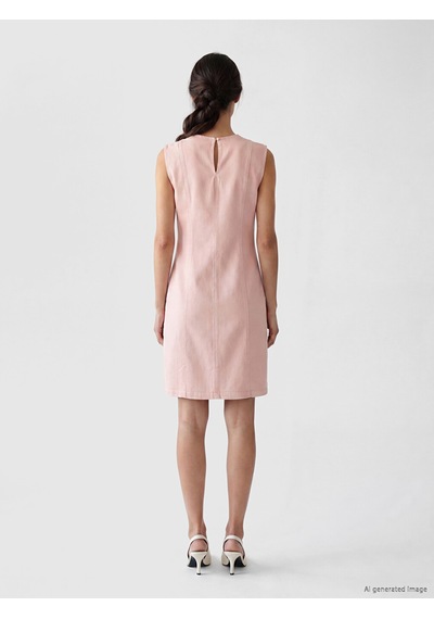 Lcw Everyday Pembe Bisiklet Yaka Mini Jean Elbise