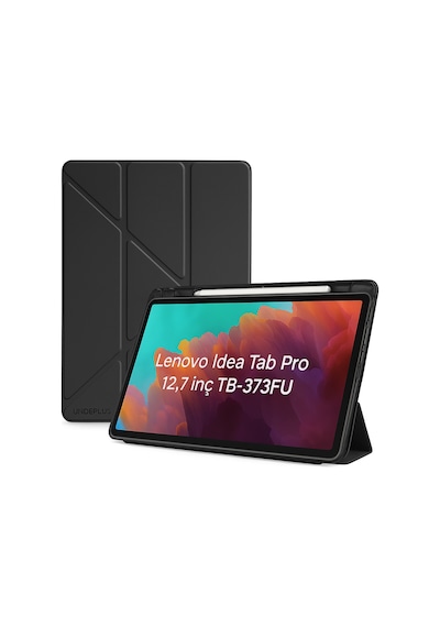 Lenovo Idea Tab Pro 12.7inç Tb-373fu Kılıf Kalem Bölmeli Trifolding Case Kılıf