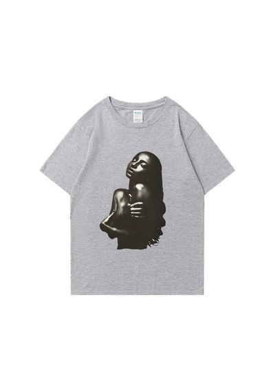 Flood Of Style Mizah Aşk Deluxe S-sade Dünya Turu T Shirt Erkek Kadın Artı Boyutu Vintage Kısa Kollu Gri