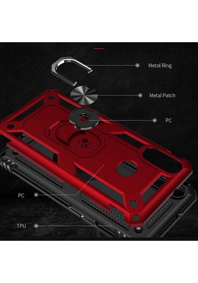 Teknomoda Samsung Uyumlu Galaxy A10S Vega Tank Zirh Metal Yüzüklü Standli Kilif 434579822