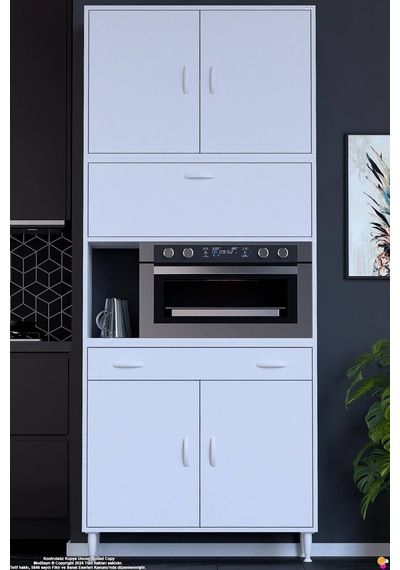 Çağıl 95 Cm Çok Amaçlı Fırın Dolabı - Mutfak Kiler Banyo Antre Hobi Dolabı 95x226x32 Cm Beyaz Çağıl 95 Cm Çok Amaçlı Fırın Dolabı - Mutfak Kiler Banyo Antre Hobi Dolabı 95x226x32 Cm Beyaz