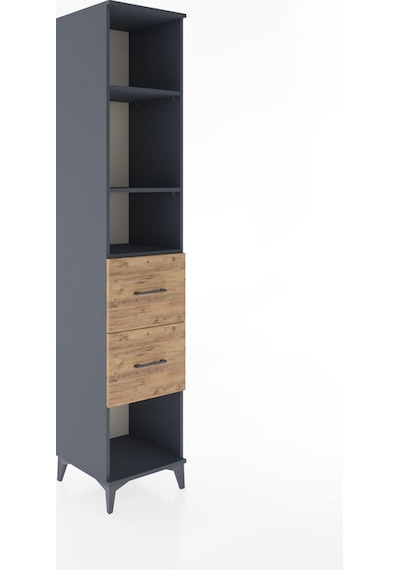 Hyperion Dolap 3 Raflı 2 Çekmeceli 44x44x221 Antrasit-çam Antrasit
