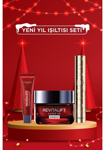 Yeni Yıl Işıltılı Bakım Seti Panorama Siyah Maskara & Revitalift Lazer Gündüz + Eyebag Göz Kremi pktnewyearbkmset4-11025 0