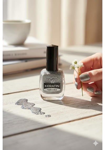 Keratin Nail Color Glitter No: 401 - Keratin İçerikli Güçlendirici Parlak Oje