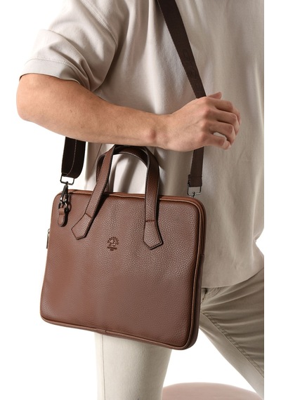 Westpolo Vegan Deri Unisex Laptop, Evrak Çantası - 6078 Taba