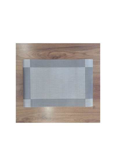 6 Kişilik Pvc Amerikan Servis Supla Seti - 30x45cm Gümüş