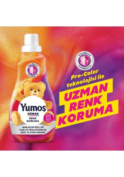 Yumoş Uzman Konsantre Çamaşır Yumuşatıcısı Renk Koruma 2 x 1200 ML