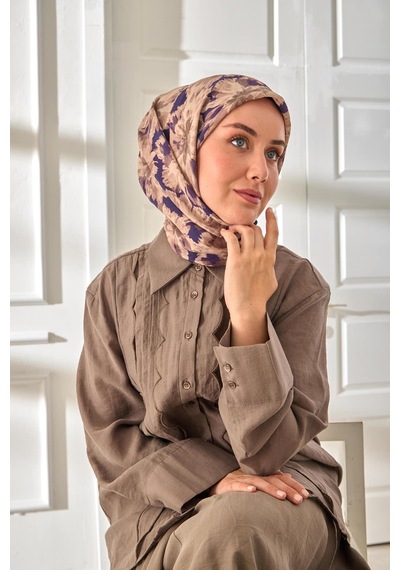 Silk Home Velora Eşarp 161001-16 Morcivert, Vizon, Krem
