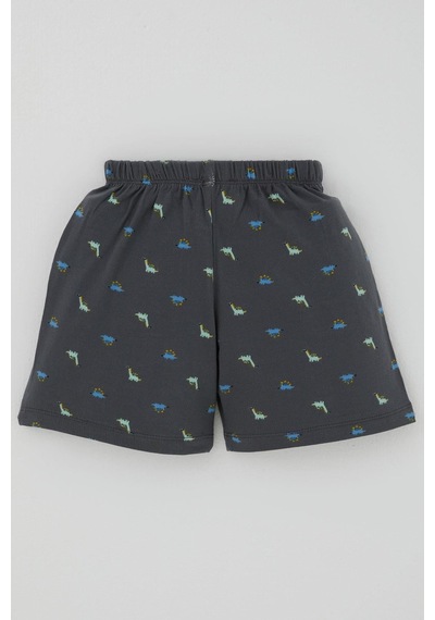 Breeze Erkek Bebek Şortlu Pijama Takım Renkli Dinozor Desenli 9 Ay-3 Yaş, Antrasit