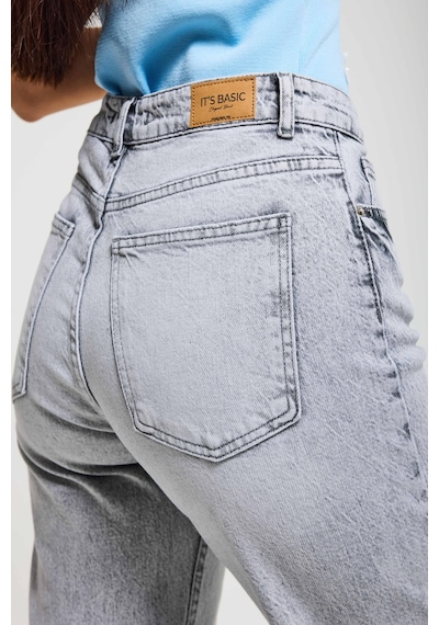 Itsbasic Kadın Gri 4s6-12 Mry Flare Fit Komfort Kumaş Denim Jean