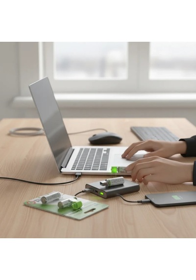 Usb İle Şarj Olabilen 2 Li 1450 Mah Lityum Kalın Şarjlı Kalem Pil