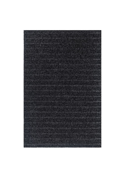 Notre Premium Kalite Kaymaz Tabanlı Doğal Yıkanabilir Kilim Oturma Odası Balkon Bahçe Mutfak Kilim-878 Antrasit