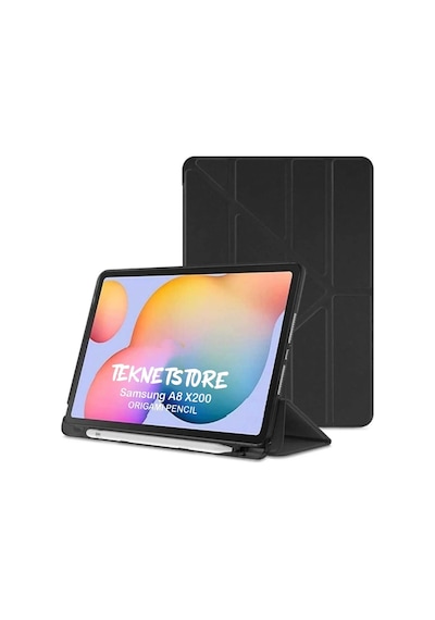 Samsung Galaxy Tab S6 Lite P610 Uyumlu Kalem Bölmeli Pu Deri Arkası Yumuşak Koruyucu Silikon Kılıf