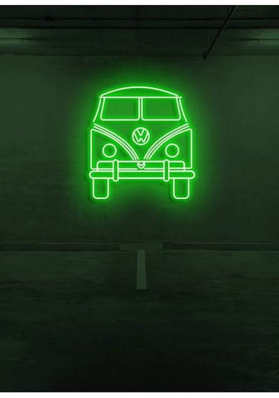Minibüs Figürlü Neon Tabela Yeşil
