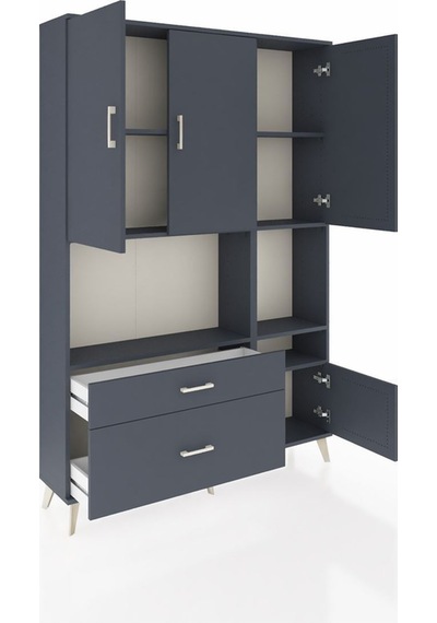 Arges Dolap 7 Raflı 2 Çekmeceli 4 Kapaklı 132x30x195 Antrasit-antrasit/antrasit Antrasıt/antrasıt Arges Dolap 7 Raflı 2 Çekmeceli 4 Kapaklı 132x30x195 Antrasit-antrasit/antrasit Antrasıt/antrasıt