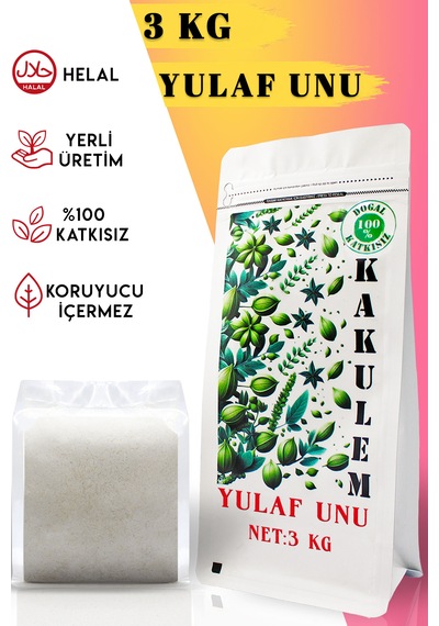 Kakulem Yerli Tohum Tam Yulaf Unu 3 Kg