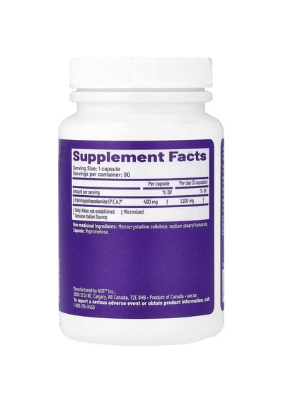 Advanced Orthomolecular Research Aor, P.e.a.k Endocannabinoid Support, Advanced, 400 Mg, 90 Capsules