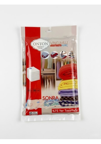 Onton Vakumlu Hurç Dev Boy 100x130 Cm %75 Yer Tasarrufu Sağlayan Kıyafet Ve Yorgan Saklama Torbası