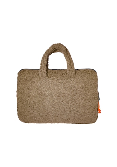 Jacbag Teddy Peluş Bej/turuncu Kız Çocuk Notebook Laptop Ve Evrak Çantası Çok Renkli