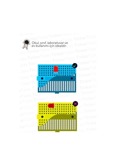 25'li 170 Pin Mini Breadboard Meb Müfredatına Uygun Okul Sınıf Ve Ev Için Uygun Arduino Uyumlu