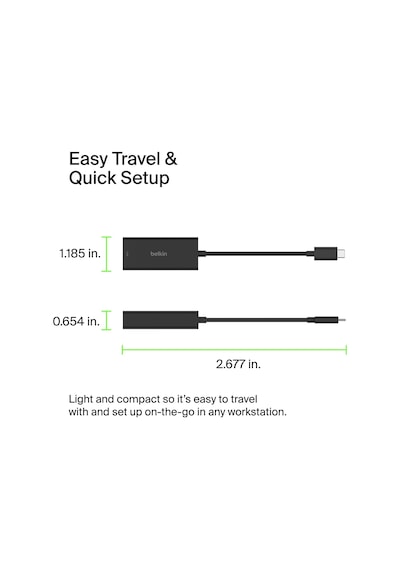 Belkin Usb Type-c 2.5 Gb Ethernet Adaptörü, Usb, Thunderbolt 3 Ve