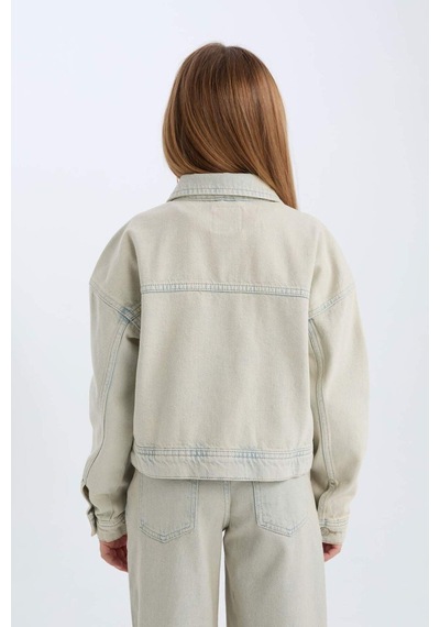 DeFacto Kız Çocuk Jean Ceket D7104A825SPNM39 Mavi