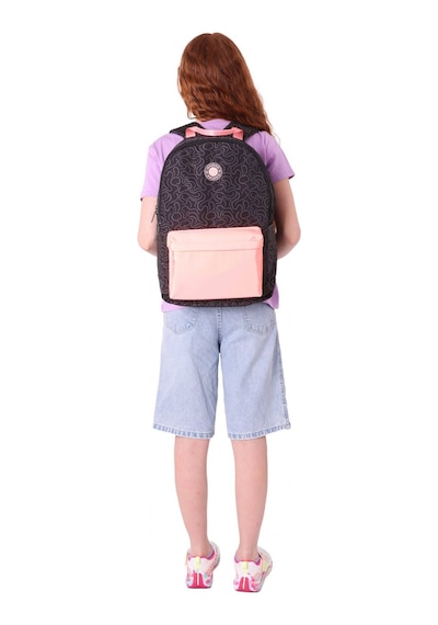 Kaukko Double Colors Üç Bölmeli Kız Çocuk Okul Ve Günlük Sırt Çantası - Siyah Pembe - K1836 Siyah - Pembe