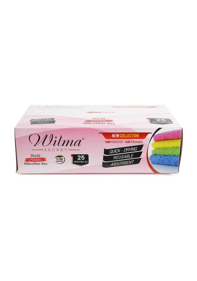 Wilma Secret Mikrofiber Temizlik Bezi Kutulu 25 Adet Pembe 30 x 30 CM
