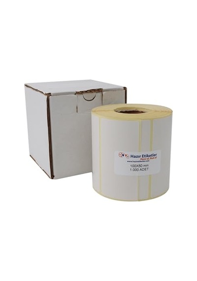 Eko Termal Etiket 100mm X 50mm Ruloda 1000 Adet 40mm Kuka Çapında Direk Termal Transfer Etiketi 1