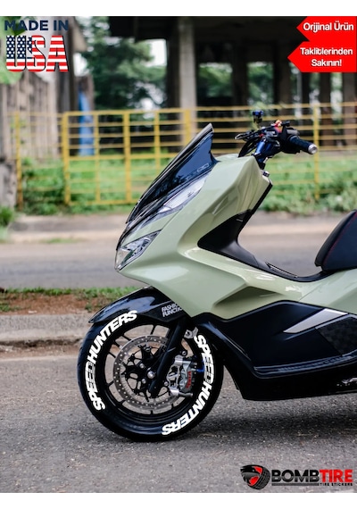Speedhunters Motosiklet Lastik Yazısı Sticker Arma Şerit Made In Usa Bombtire