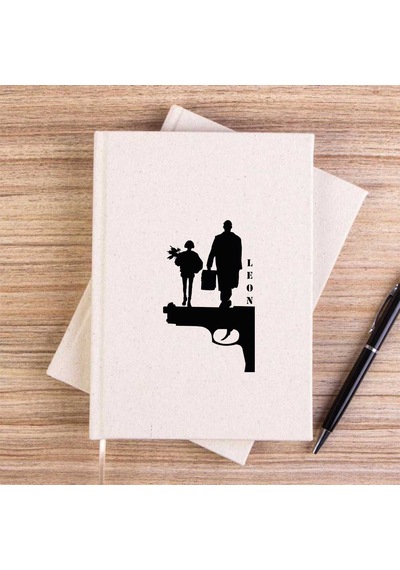 Leon Gun Silüet Krem Çizgisiz Kanvas Defter
